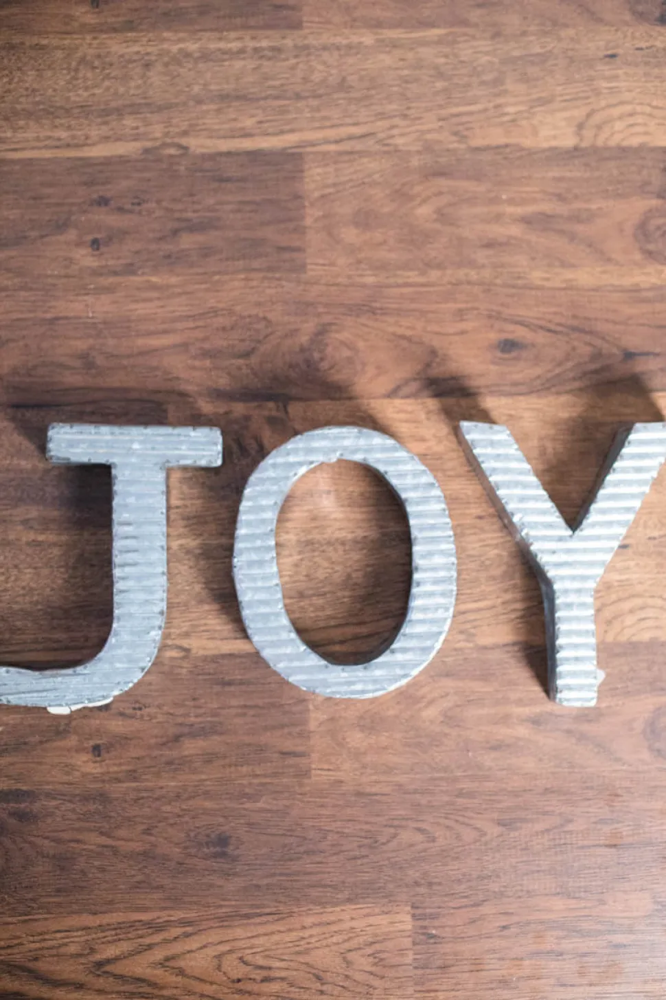 8" Galvanized Metal "Joy" Decor