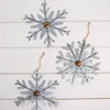 8” Galvanized Metal Snowflake Ornament