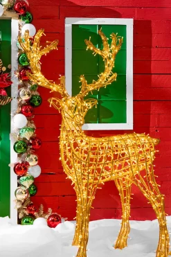 6' Giant Golden Reindeer