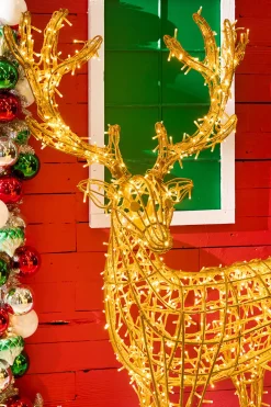6' Giant Golden Reindeer