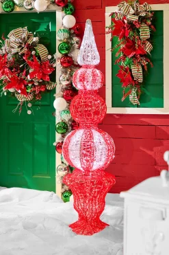 6' Giant Red Finial Topiary