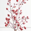 38” Gilded Frosted Crabapple Spray - Red