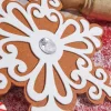 9” Gingerbread White Snowflake Ornament