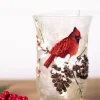 8” Glass Cardinal Pinecone Vase