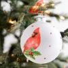 4” Glass Cardinal Sentiment Ball Ornament