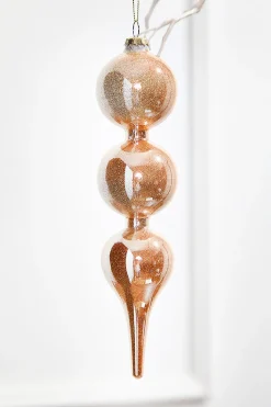 10" Glass Champagne Drop Ornament