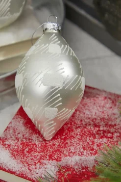 4" Glass Check Ball/Finial Ornament