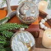 4" Glass Deer & Squirrel Scene Ball Ornament