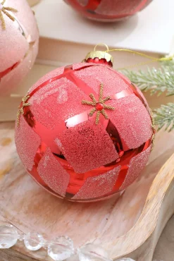 4” Glass Diamond Ball Ornament