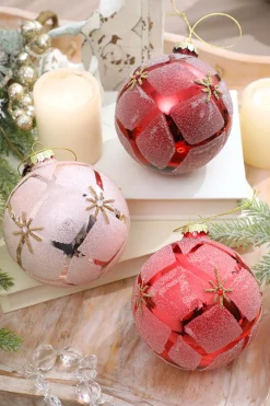 4” Glass Diamond Ball Ornament