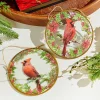 5" Glass Disc Cardinal Ornament