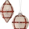 4"-5" Glass Forest Plaid Ball/Finial Ornament