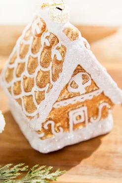 4.5" Glass Gingerbread House Ornament