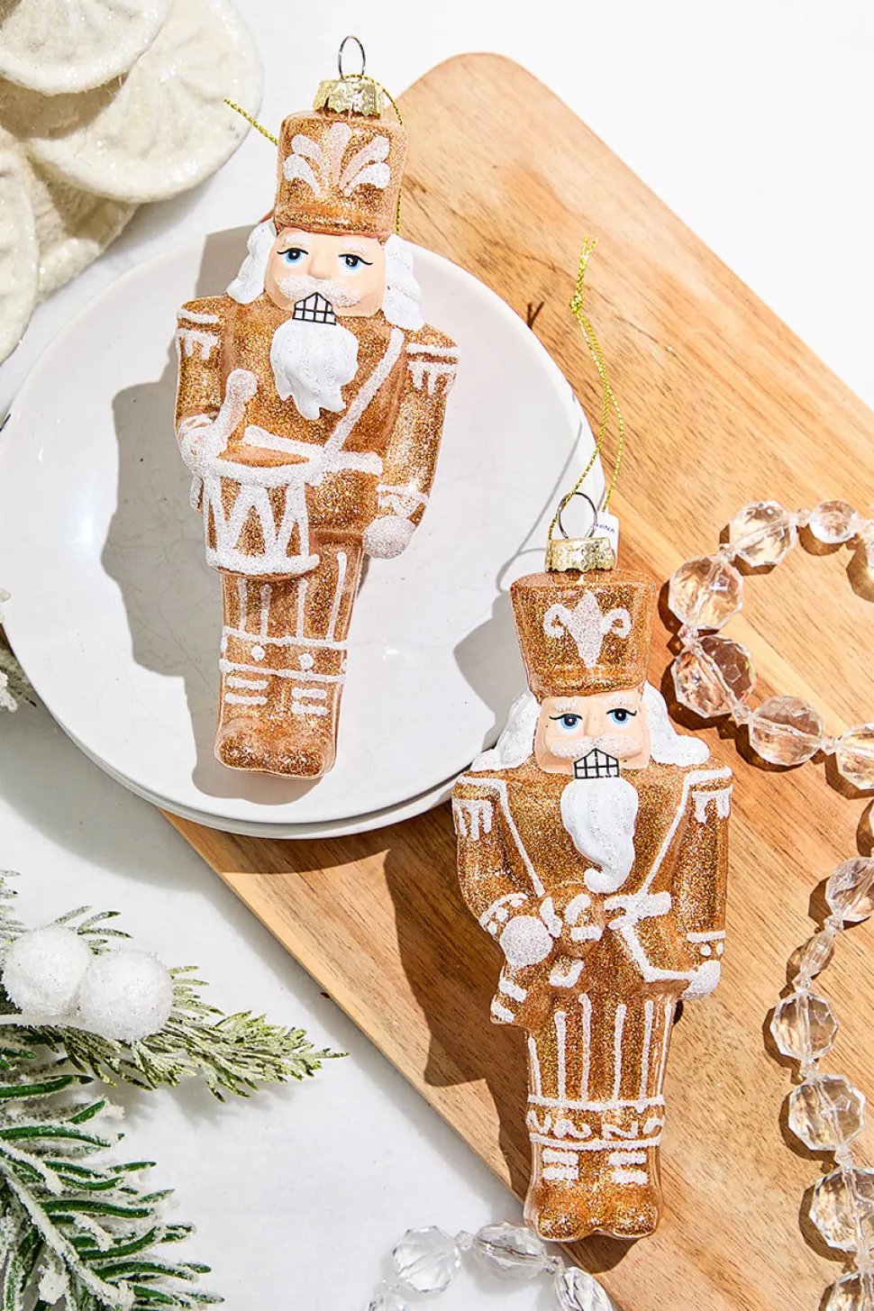 6.5" Glass Gingerbread Soldier Ornament