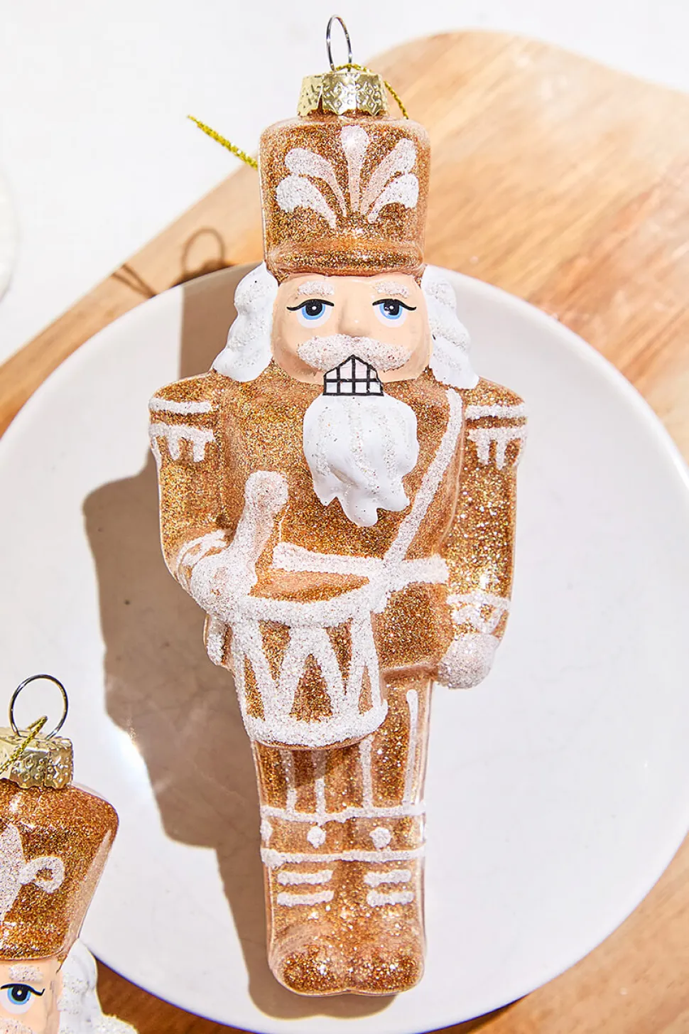 6.5" Glass Gingerbread Soldier Ornament