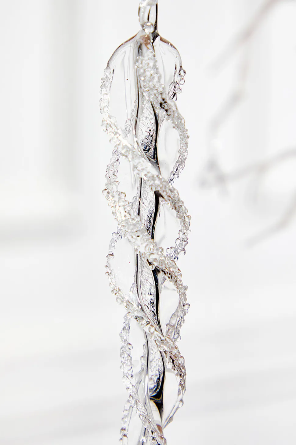 9" Glass Icicle Ornament - Medium