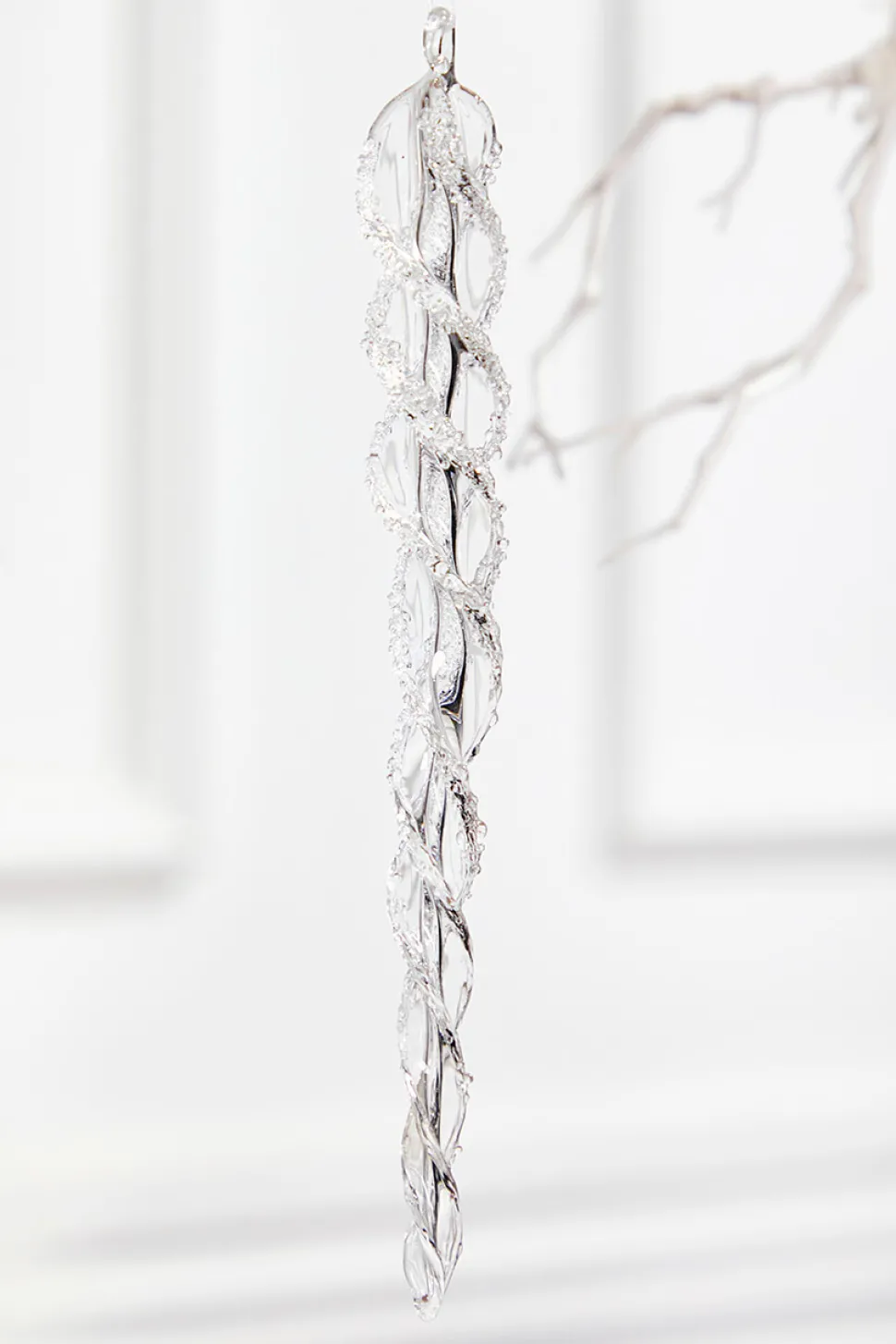 9" Glass Icicle Ornament - Medium