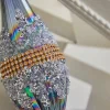 10" Glass Iridescent Jewel Finial Large Ornament