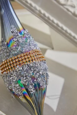 10" Glass Iridescent Jewel Finial Large Ornament