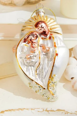 5” Glass & Sequins Holy Family Ornament