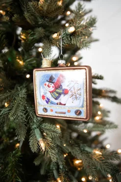 4” Glass Vintage Television Ornament