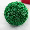 3.5" Glitter Ball Ornament - Green