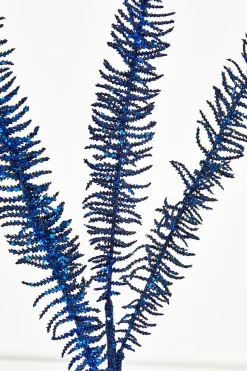 35" Glitter Fern Spray - Midnight Blue