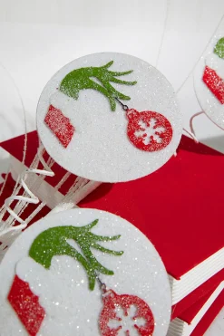 28” Glitter Grinch Arm Grass Spray