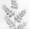 35” Glitter/Mica Later Fern Spray Silver