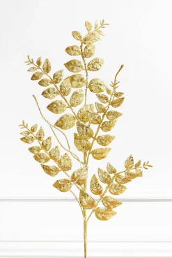 35” Glitter/Mica Later Fern Spray Gold