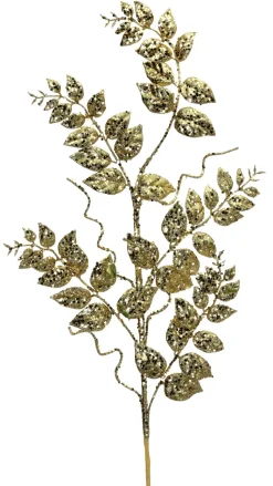 35” Glitter/Mica Later Fern Spray Gold