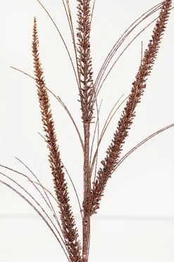 34" Glitter Mica Triple Spike Grass Spray - Copper