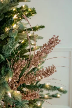 27” Glitter Mini Berry Grass Christmas Sprays - Champagne