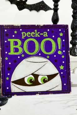 10" Glitter Peek-A Boo Mummy Sign