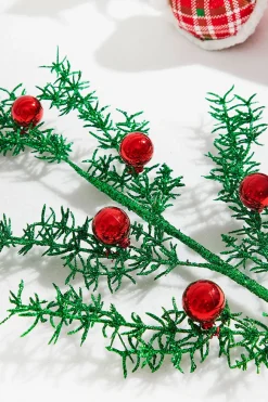 31” Glitter Pine Ball Ornament Spray