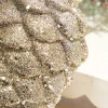9" Glitter Pinecone with Hanger - Champagne