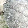 9" Glitter Pinecone with Hanger - Silver