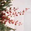 32” Glitter Red/Green Smilax Spray