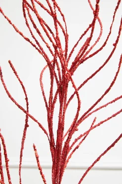 47” Glitter Sequin Wispy Willow Christmas Spray - Red