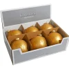 5" Gold Christmas Ball Ornaments - Set of 6