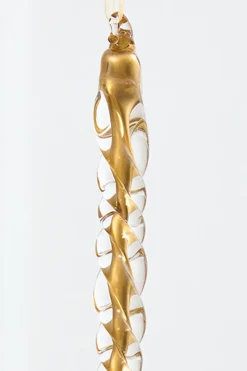 6.5" Gold Glass Icicle Ornament