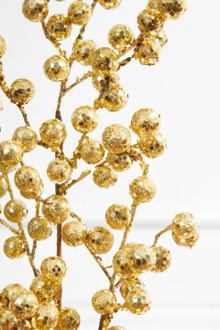 29” Gold Glitter Crabapple Spray