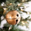 3.5” Gold Glitter Metal Antique Bell Ornament
