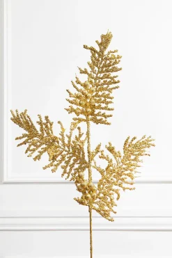 36" Gold Glitter Pine Berry Spray