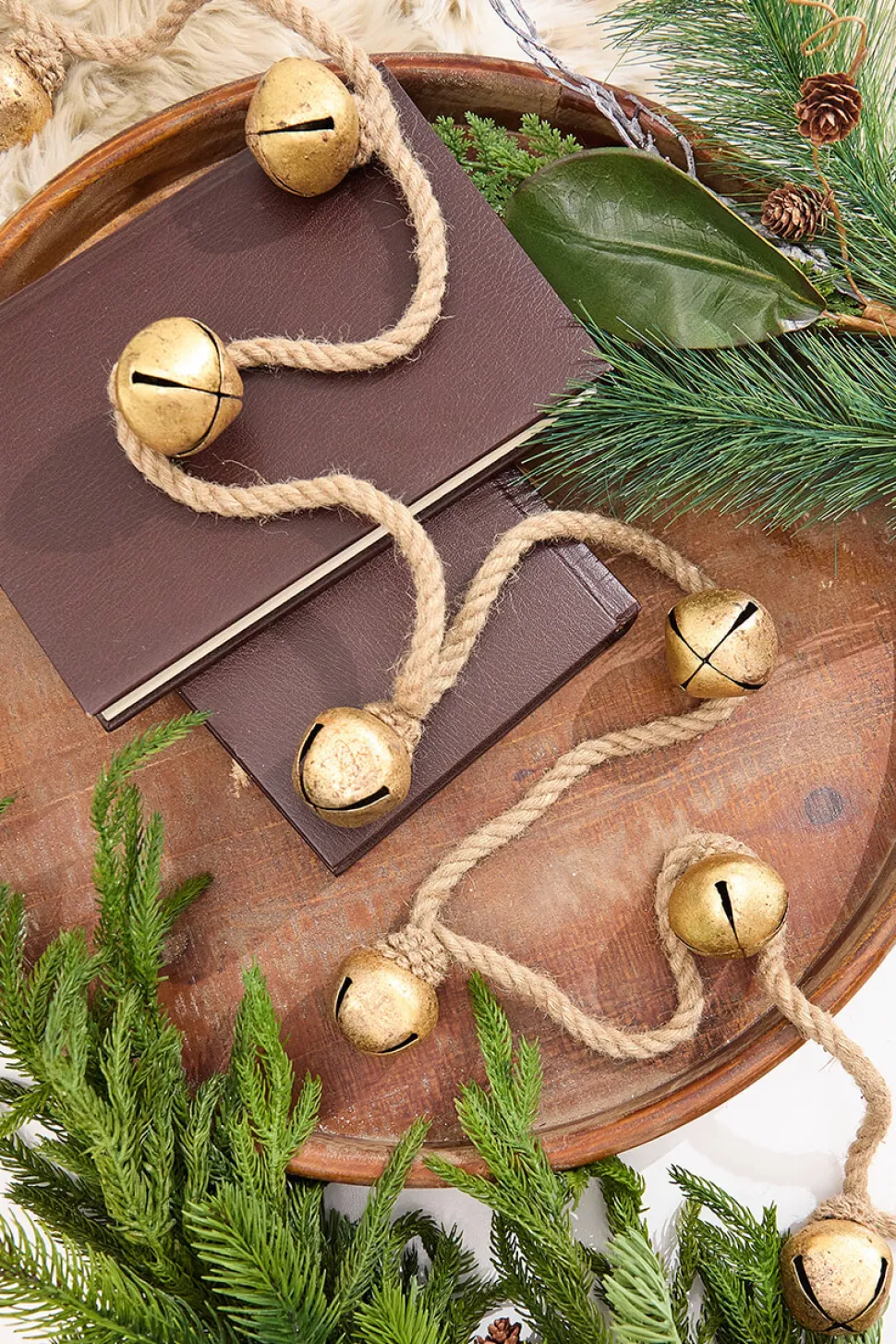 72" Gold Iron Jingle Bells & Jute Rope Garland