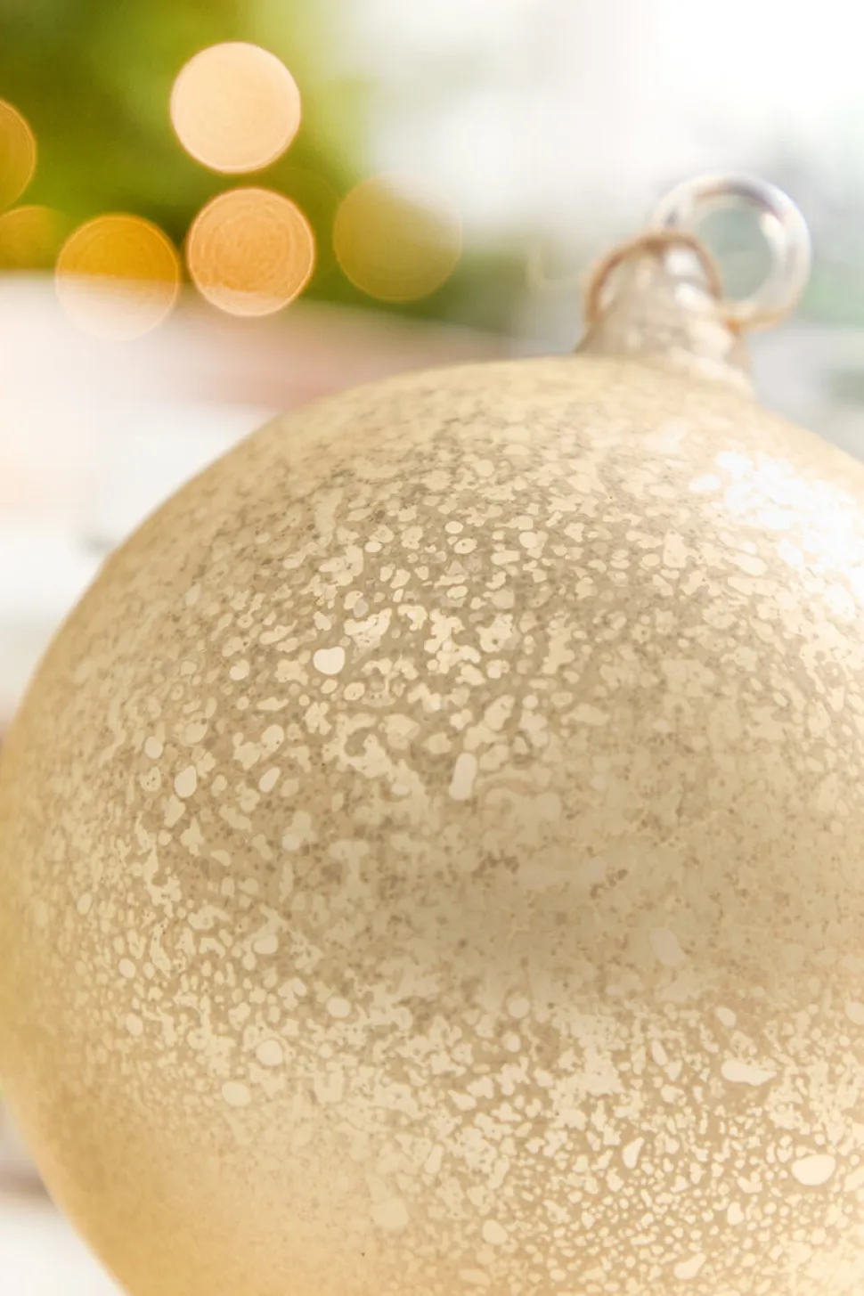 5" Gold Mercury Glass Blown Ball Ornament