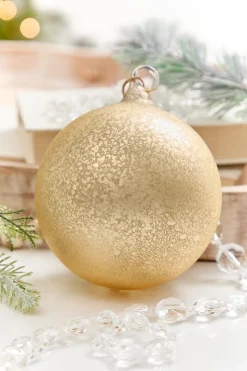 5" Gold Mercury Glass Blown Ball Ornament