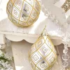 4" - 5.5" Gold & Silver Glass Diamond Ornament