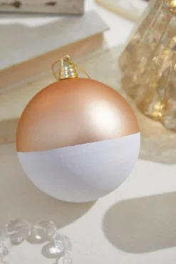 4" Gold White Ball Ornament