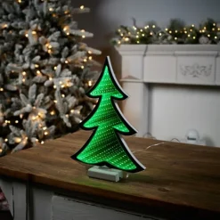 11.75" Green Christmas Tree Infinity Light